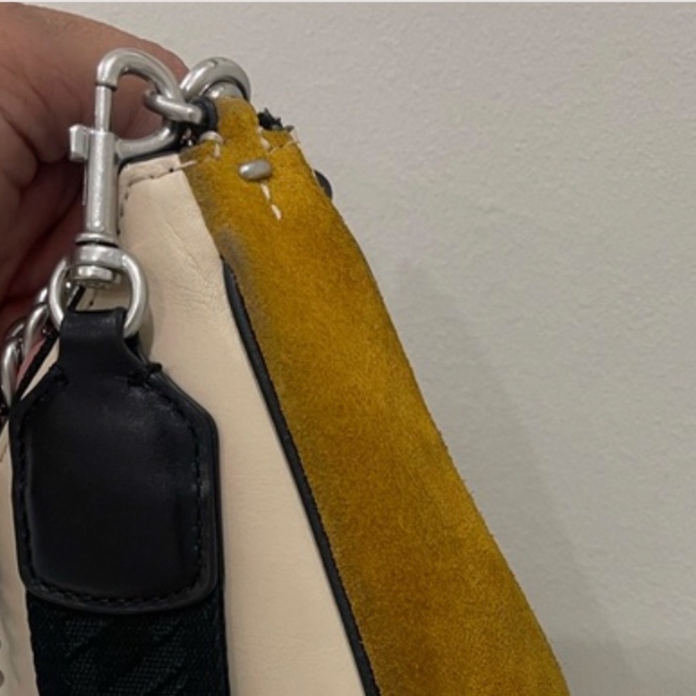 Tory Burch 151 Mercer Small Crescent Bag β Colorblock Leather + Suede - Picture 14 of 14